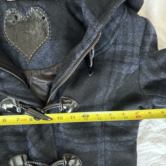 Guess Black and Gray Plaid Toggle Coat - Picture 4 of 7